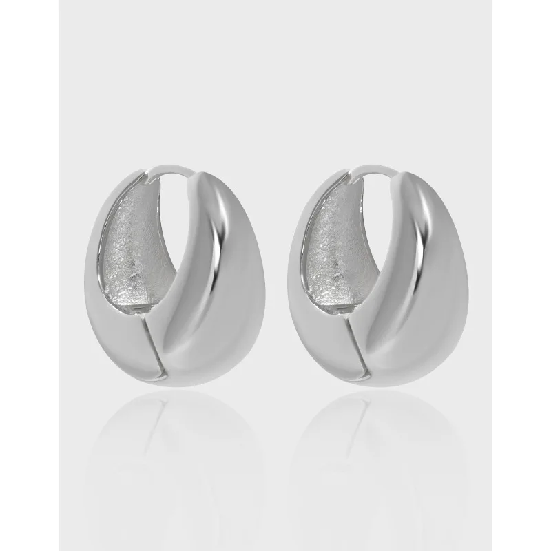 Chunky Thick Small Hoop Earring 18K Yellow Gold in S925 Sterling Silver Thick Huggie Hoop Earrings