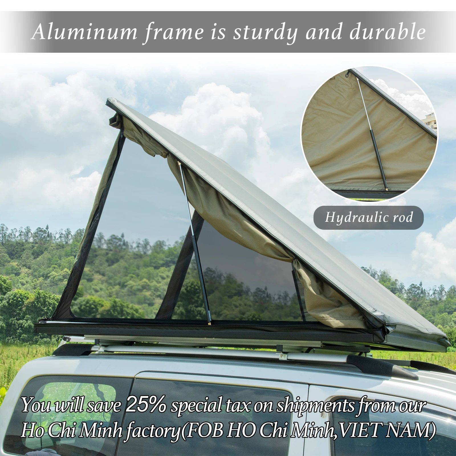 Triangle Super Lightweight Car Roof Top Tent 4x4 Offroad Waterproof