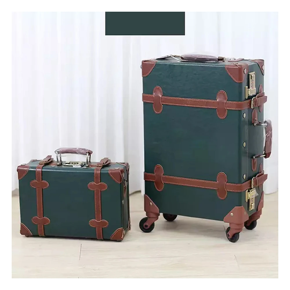 Waterproof Business Hard Case PU Leather Outdoor Travel Vintage Retro  Luggage