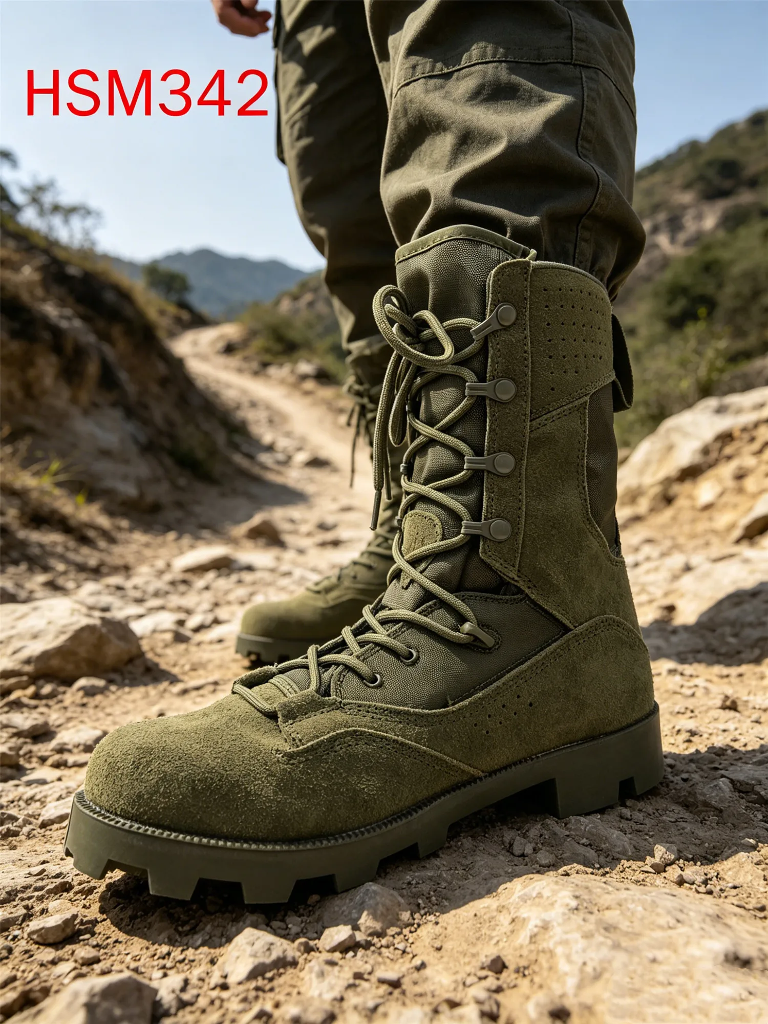 WYC, Bottes de combat Altama à semelle extérieure en caoutchouc super dur vert, conçues pour l’entraînement en forêt, en daim résistant aux déchirures, bottes de chasse HSM342