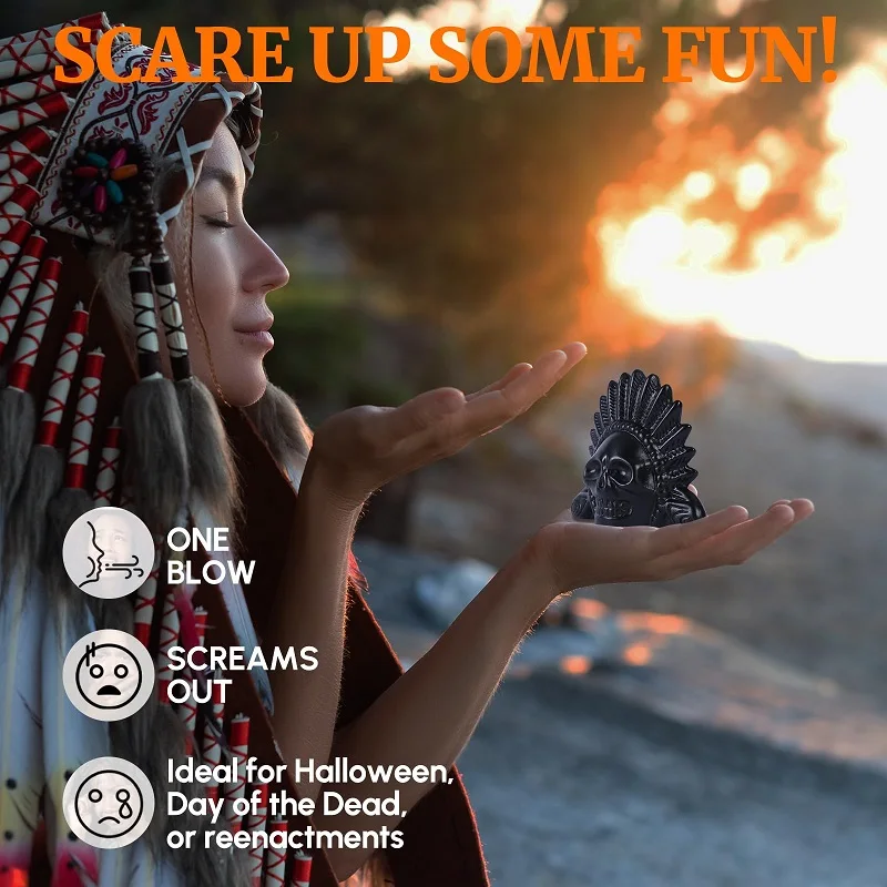 Ceramic Screaming Whistles Creepy Aztec Death Whistle for Halloween Loudest Authentic Human Sounding Screams Halloween Gift