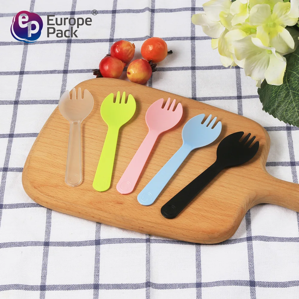 Plastic Salad Fruit Dessert Forks New Arrival Food Grade Disposable Clear Fork Spoon