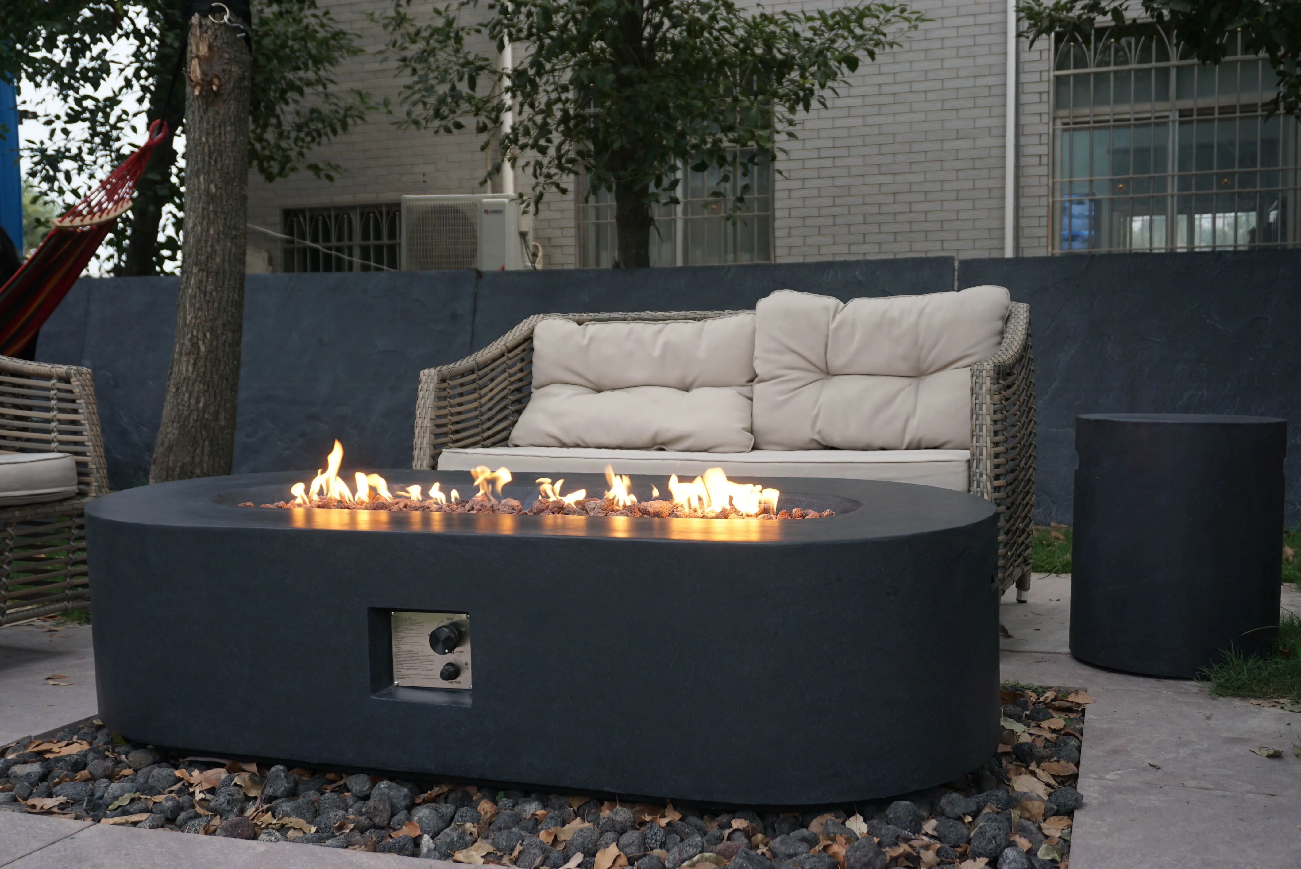 Rectangular Rattan Gas Stove, Steel, Fire Pit - detail 24