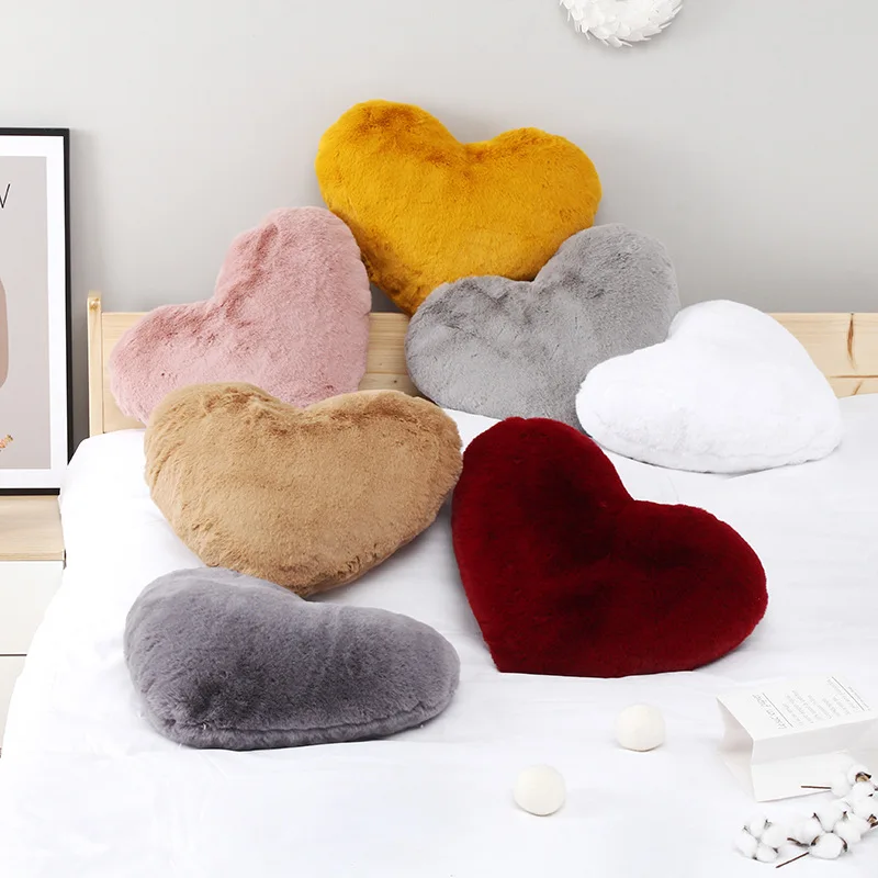 Aoyatex hot sale home decorate cushion solid color rabbit fur pillow