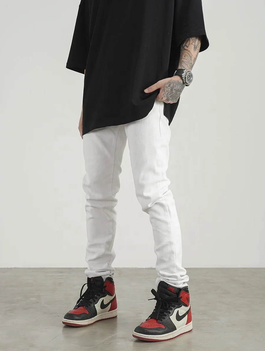 Custom Label Trousers for Men Drop Ship Boys Men Streetwear Stock Skinny Jeans Custom