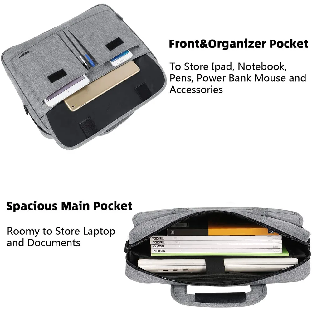 Большая мужская деловая сумка-тоут через плечо мессенджеры для ноутбука