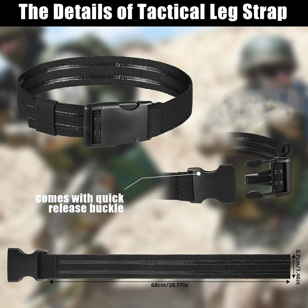 Tactical Strap Nylon Thigh Belt Elastic Thigh Strap with Quick Release Buckle Games and Outdoors Unisex Tactical Belt