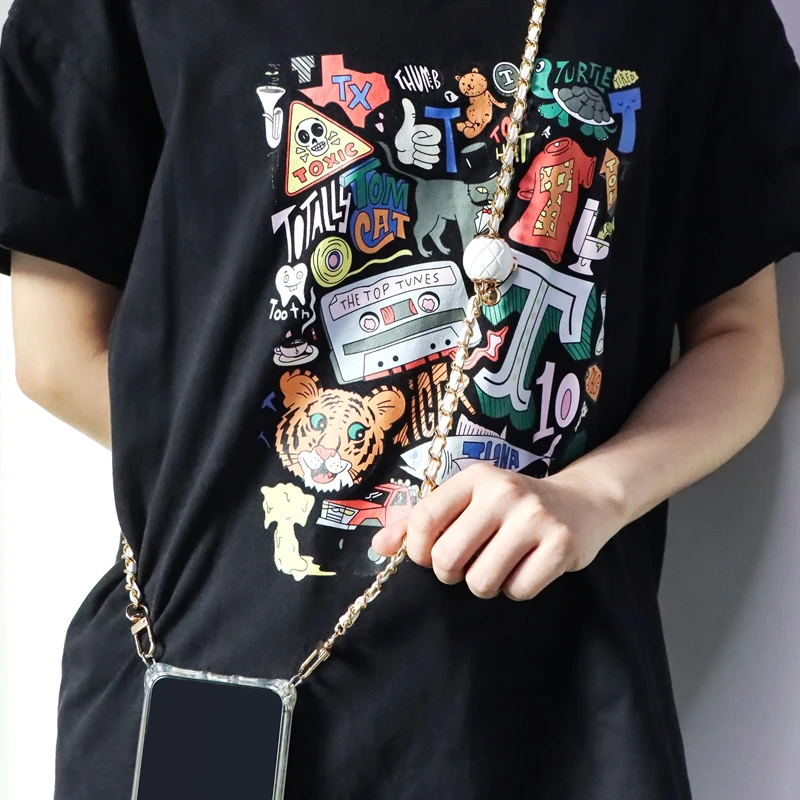 New Design Universal Crossbody Metal Leather Phone Case And Handbag Lanyard_voghion.com