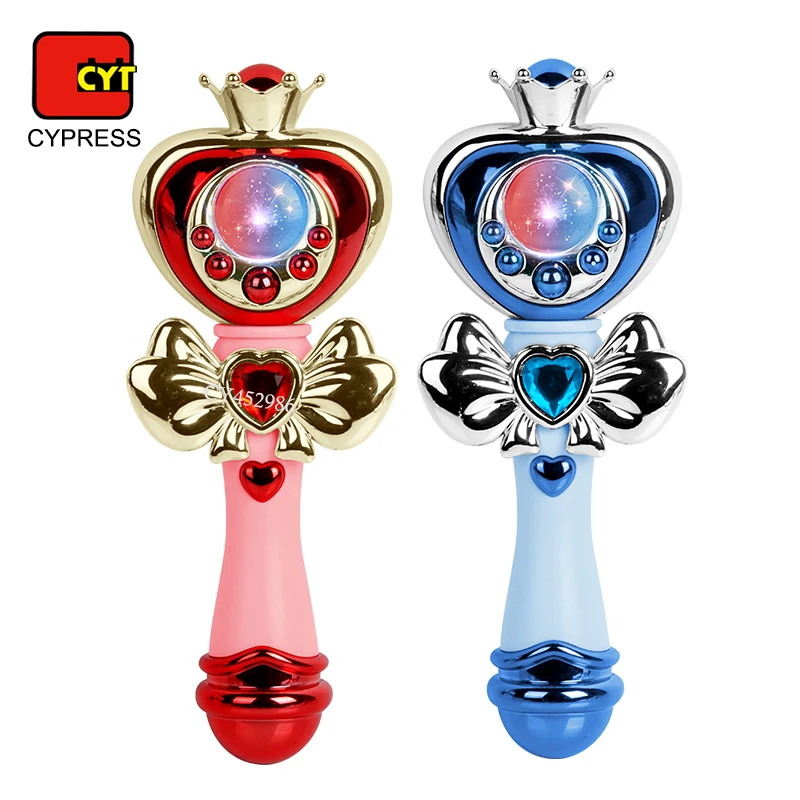 New Design Light up Toy Magic Moon Princess Wand Flashing LED Fairy Wands With Music for Girls