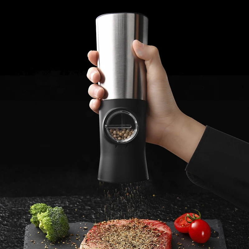 Portable Gravity Electric Salt And Pepper Grinder Set Coarse Fine ...