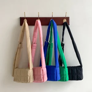 New Jelly Color Messenger Plaid Nylon Crossbody Bag Spring Summer Fresh Women Shoulder Bags