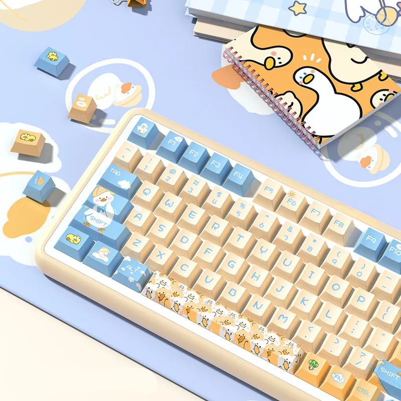 Cute Duck Keycap PBT XDA Keycaps US/KR Version For DZ60/RK61/64/GK61/68/75/84/980/104 Mechanical Keyboard