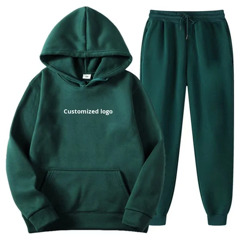 Spring Autumn Cotton Unisex Hooded Breathable Casual Fleece-Lined Thickened Large Size L preview