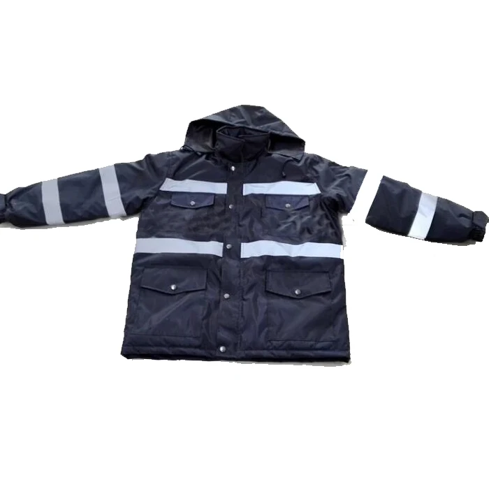 black reflective work jacket