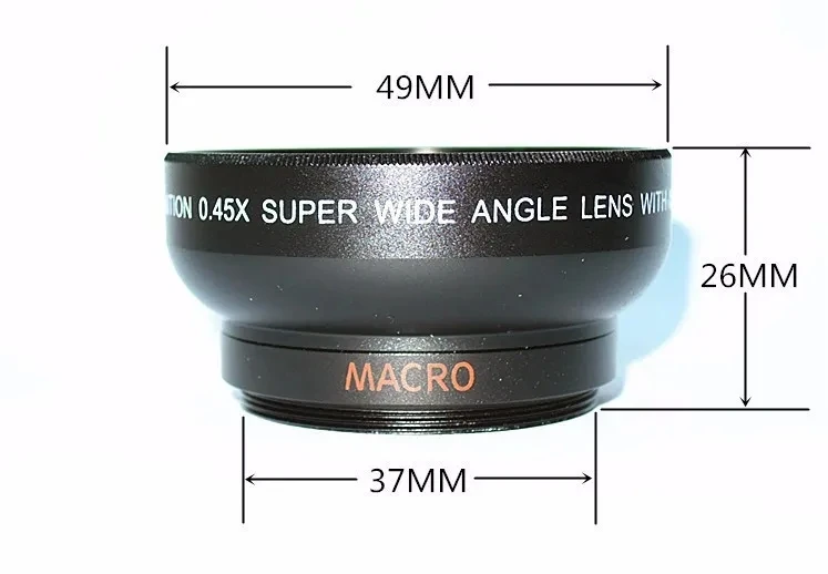 0.45x Wide Angle Mobile Phone Camera Contact Eyeglasses Lenses 15x ...