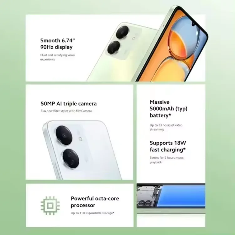 Original Xiaomi Redmi 13C Cellphone MIUI 14 Android 13 Unlocked New 4G 5G Smart Mobile Phones