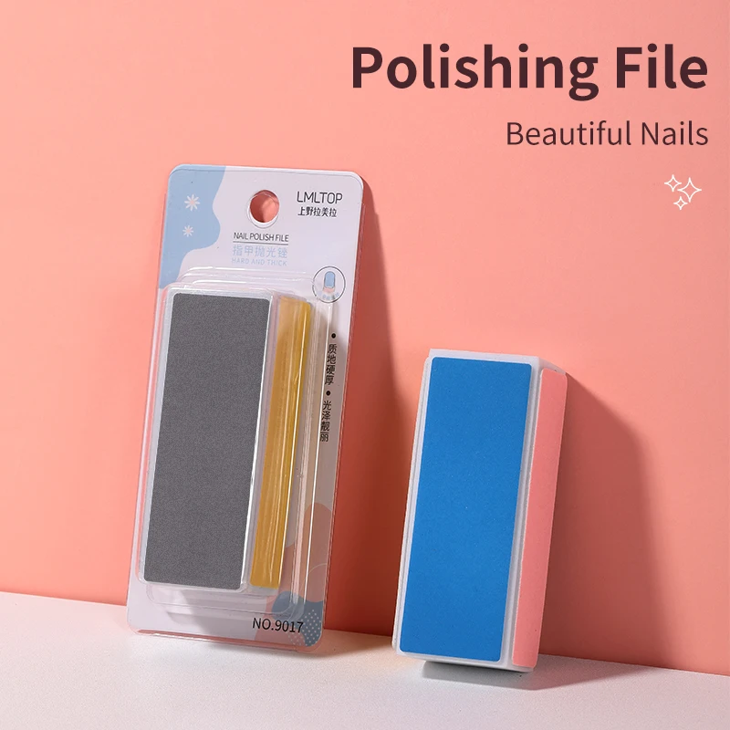 LMLTOP Custom Logo 4-Sided Polishing Pumice Nail File 9017 for Nail Art & Beauty Salon Use Nail Care Buffer with Custom Design