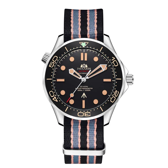 Paulareis Automatic Self Wind Mechanical Net Stainless Steel Nylon Strap Luxury Men New Limited Watch