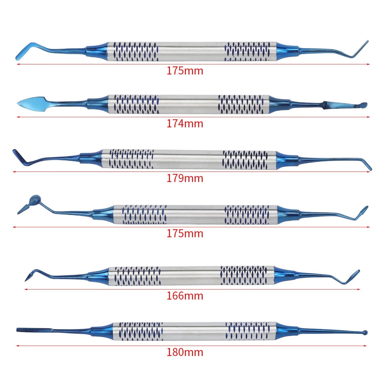 6Pcs/Set Dental Instrument Tool Composite Resin Filling Spatula Double