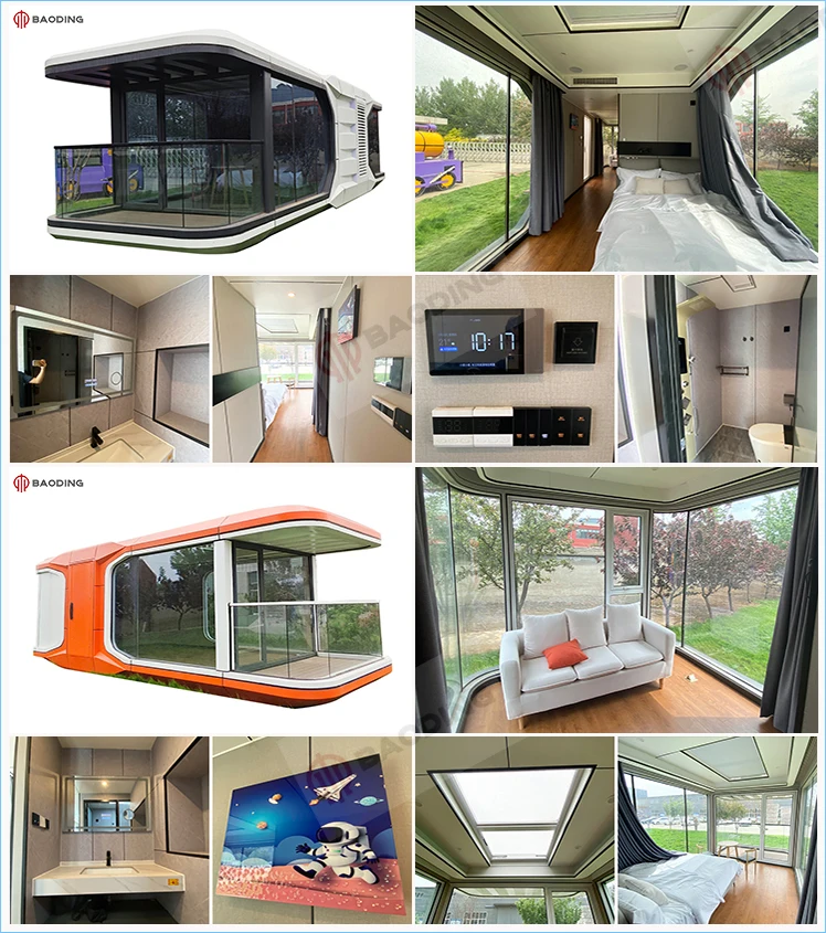 20ft 40ft Trade Modular Luxury Prefab Steel Smart Tiny Space Capsule