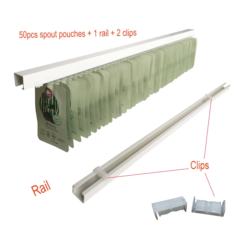 70ml Drink Stand up Middle Spout Liquid Pouch Reusable Doypack for Juice Packaging Bag Attached with the PVC Rail
