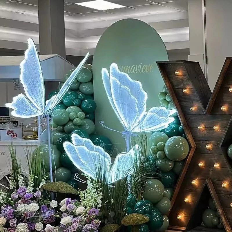 New Led Motif Stage Road Guide Lamp Hall fairy Party Wedding Outdoor Decoration Party Light Decor Floor butterfly Backdrop Stand