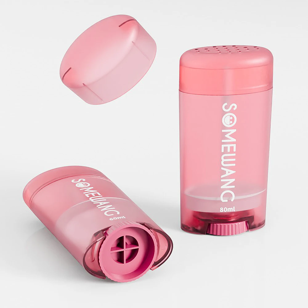 60ml/80ml PP Plastic Bottle Refillable Empty Deodorant Stick Container with Screen Printing for Gel Deodorant