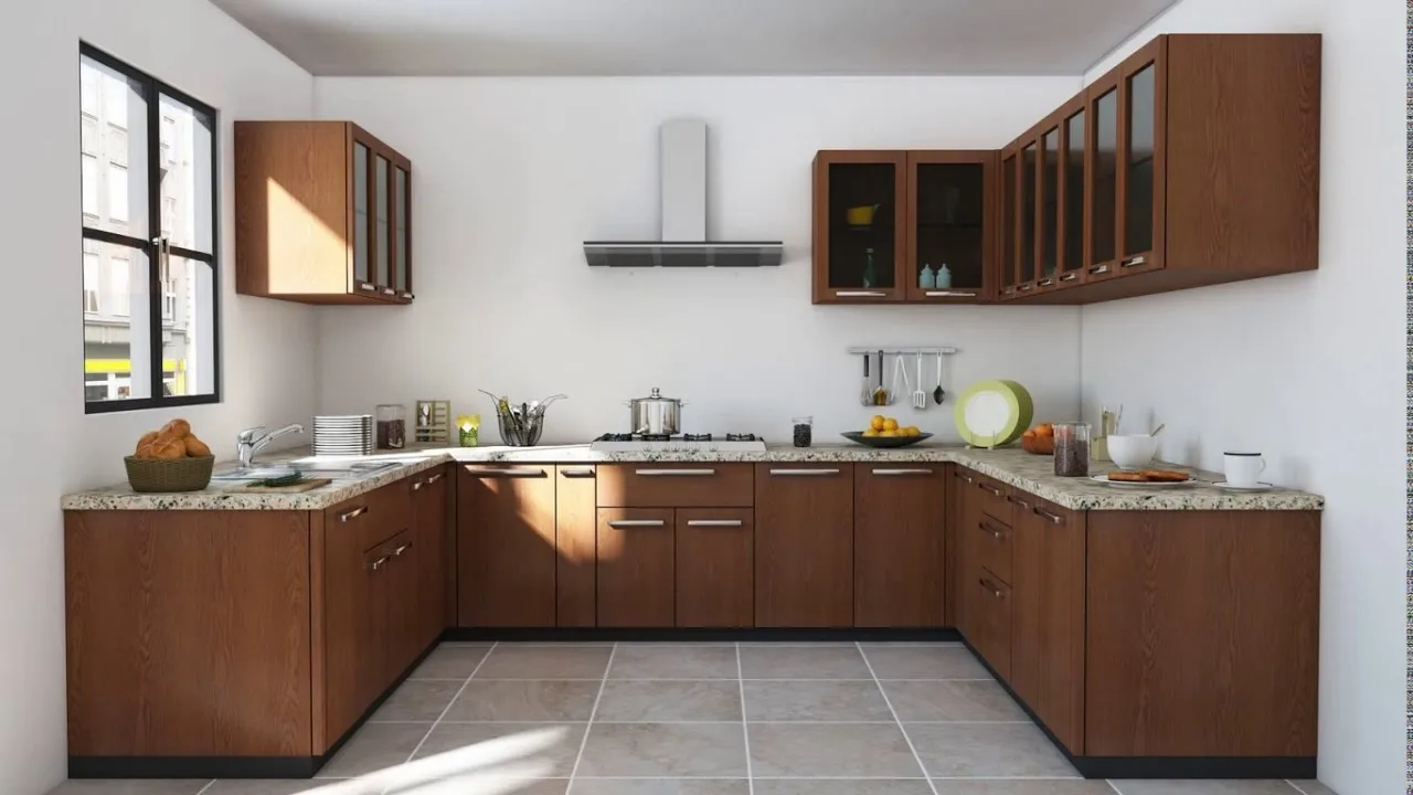 BFP Factory Price Brown Color Cupboard With Sink Modular Laminate Sheet Kitchen Counter Cabinets Solid Wood Kitchen Set
