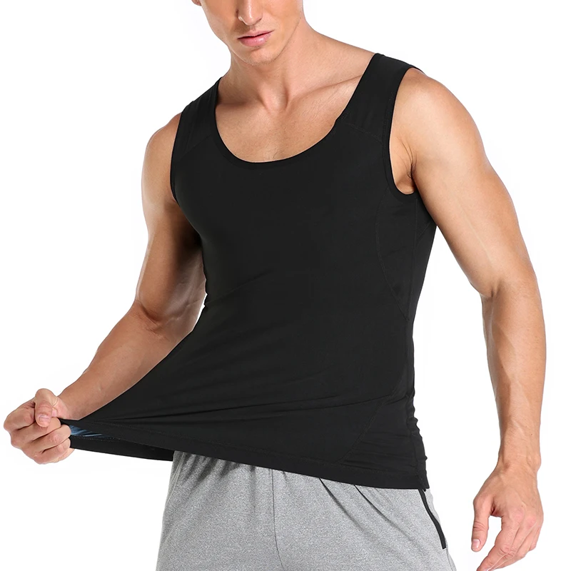 Man wearing Ultimate Men Neoprene Sauna Vest for sweating and waist training