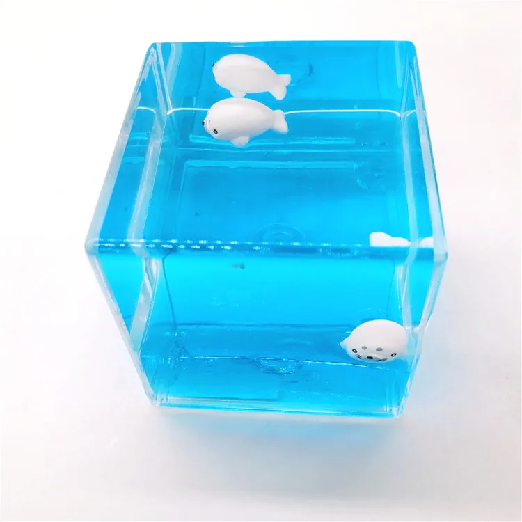 Acrylic Custom Liquid Filled square Shaped Paper Weight Decorative Souvenir Resin Cube Crystal Paperweight