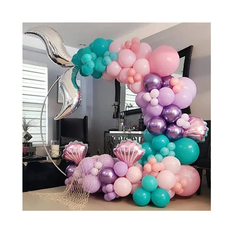 Bule Ocean Theme Mermaid Tail Latex Balloon Arch Garland Kit Wedding ...