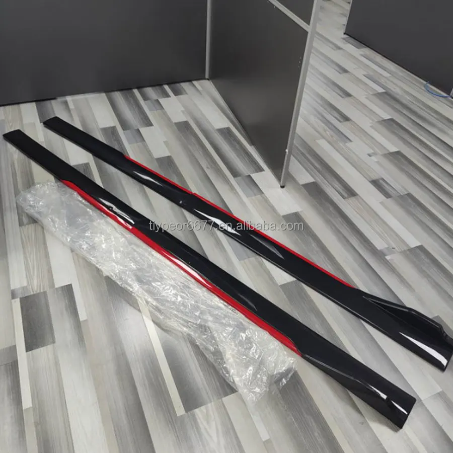 product tiypeor wholesale custom cheap universal side skirt top cover black red side skirt bumper bodt kit-8