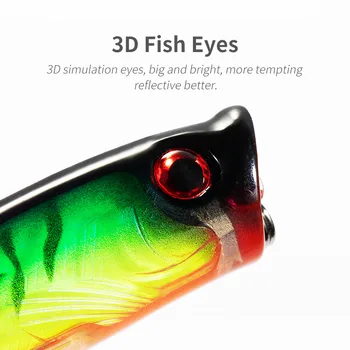 Top Water Popper Floating Fishing Lure 7g 6.5cm Plastic Hard Bait Water Surface Popping Lure Artificial Bait 3D Lure Eyes 65mm – Popper – view 4