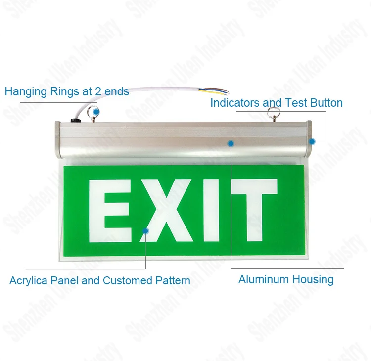 LED Emergency Exit Indicator Sign Clear Modern Arabic Language Exit Emergency Light
