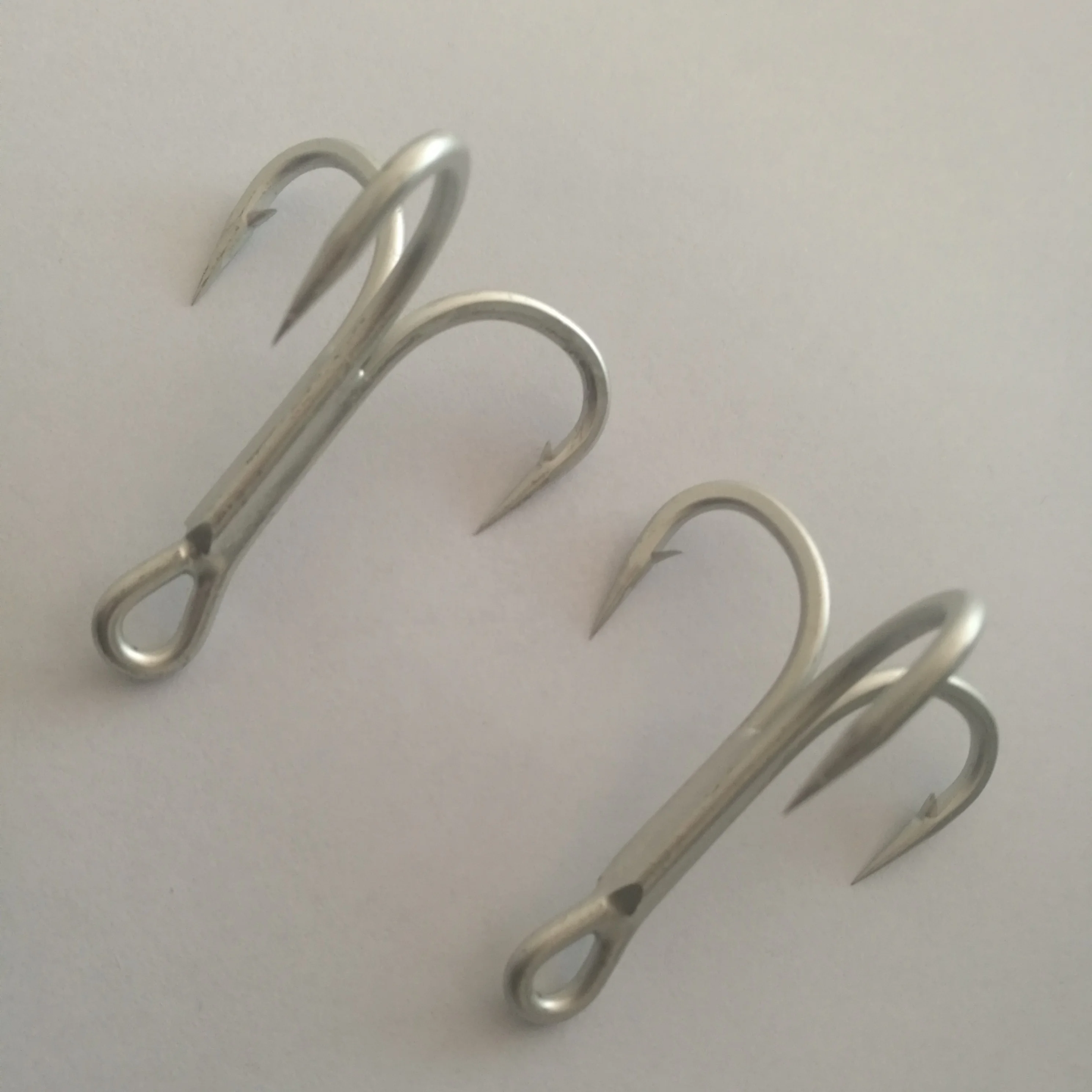  Treble Hooks 3X Strong Nickel Size 2/0 100 Pieces
