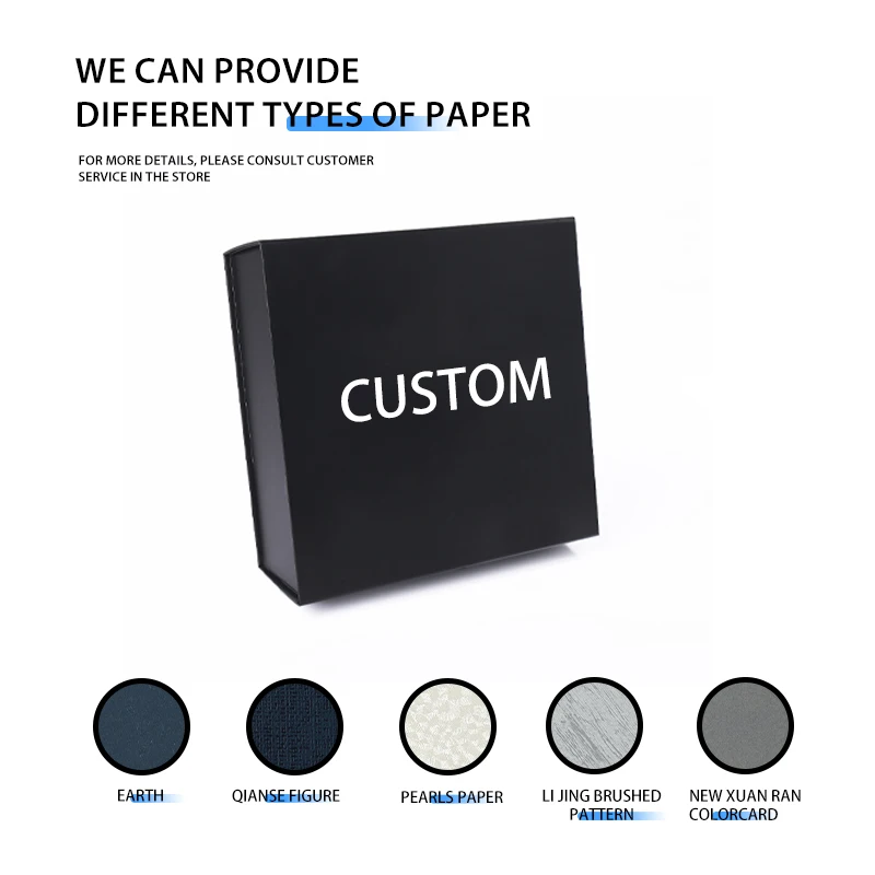 Custom Recyclable Foldable Magnetic Paper Boxes with Hot Stamping for Clothing Skincare Jewelry Gift Packaging