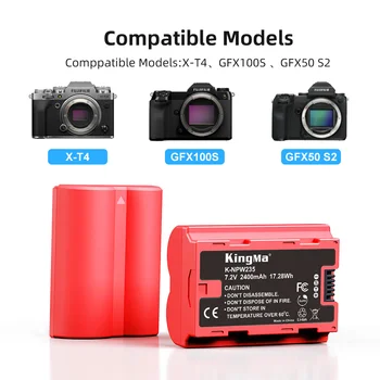 KingMa-NP-W235H 2400mAh High Capacity Fully Decoded for Fujifilm T-X4 TX4 Rechargeable Li-ion Camera Battery NPW235 detail image