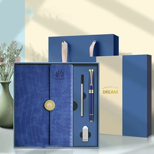 Custom Luxury A5 Notebook Set Hardcover PU Business Journal with Pen Promotional Office Gift Box