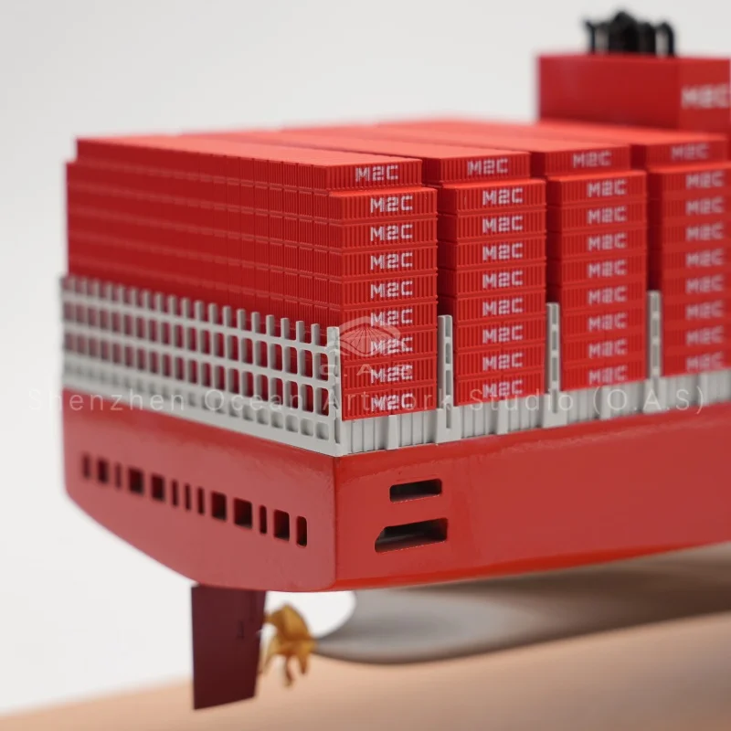 This ZIM cargo ship model is an exquisite customized gift made of high-quality alloy material.With fine craftsmanship, it highly restores the hull shape, logo and deck details, showing a strong texture and durable performance.The alloy material ensures solid structure and vivid appearance, suitable for business gifts, office decoration, shipping souvenirs and collection.We support custom scale, color and markings, providing professional and delicate ship model solutions for logistics and shipping enterprises.Amber@vesselmodel.com Tel: +86 18038048785