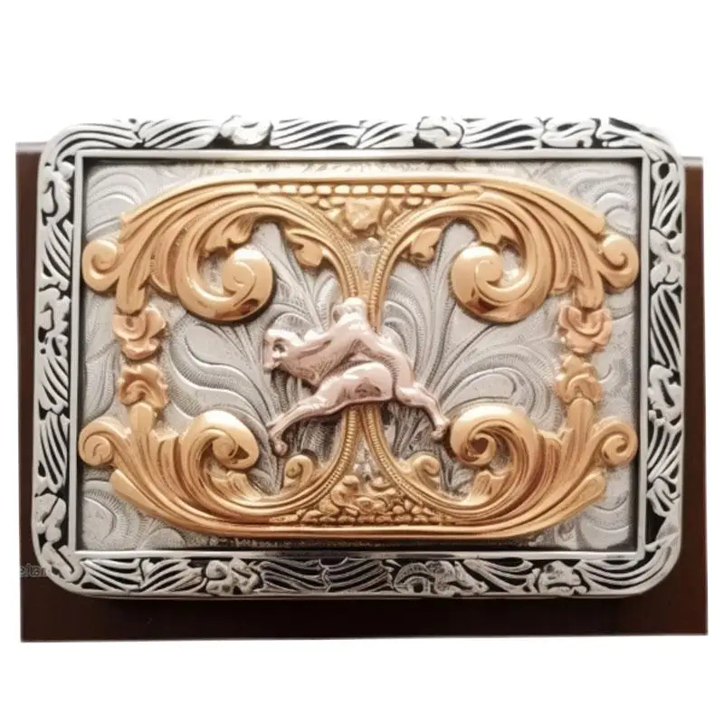 Leather Belt Buckle Tooled Leather Covered Belt Buckle Handmade Perfect