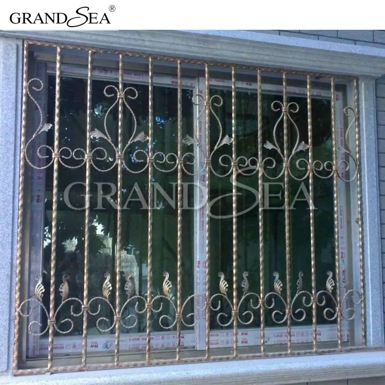 Modern House Safety Intergrated Simple Steel Window Grill Design