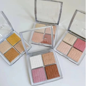 Hot sell luxury brand highlight Fasion Lady Beauty Eye Make Up Matte Glitter contour Palette 4 colors wholesale makeup