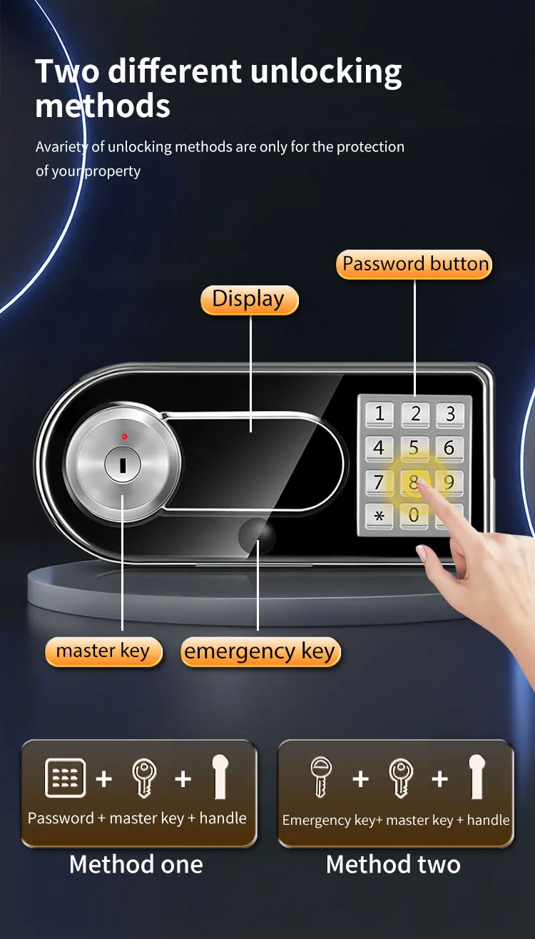 CEQSAFE Electronic Digital Fireproof Waterproof Steel Stash Gun Safes Box details