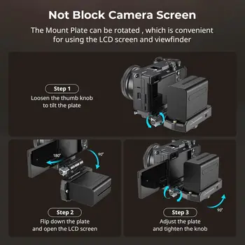 For SmallRig Compact NP-F970 Battery Adapter Plate Dual DC Output Quick Release Arca-Swiss Foldable DSLR Camera Compatible detail image