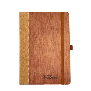 2026 Custom Environment Friendly A5 Wood Paper Spiral Notebook Daily Planner Notebook for Gift