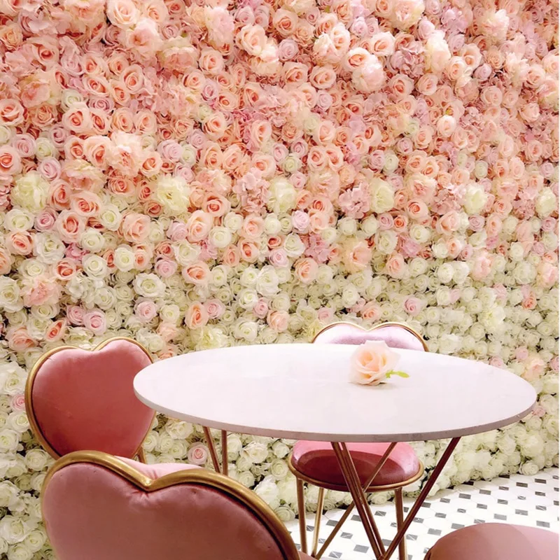 Artificial Flowerwall Fabric 3d Rose Flower Wall Wedding Decor Roll Up ...