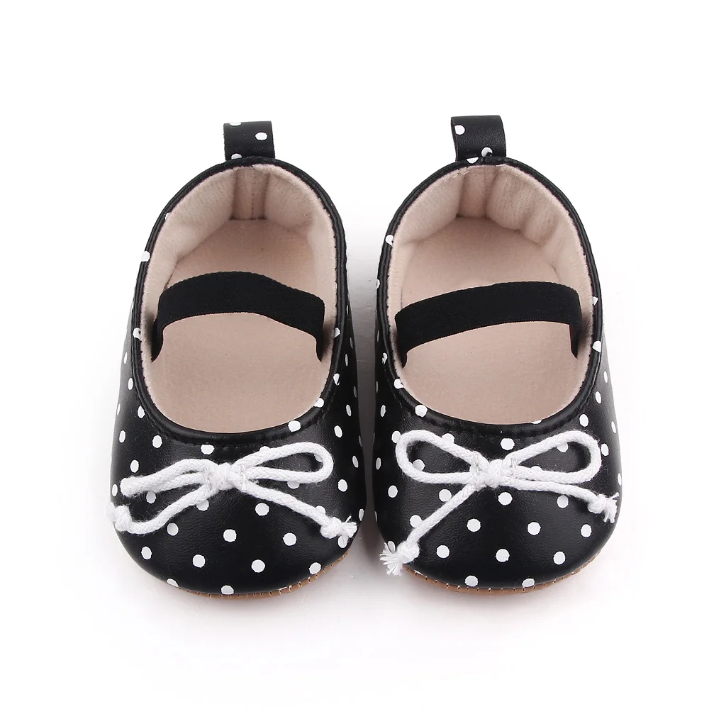 Wholesale polka dot baby princess shoes girls cute bow-knot toddler shoes details