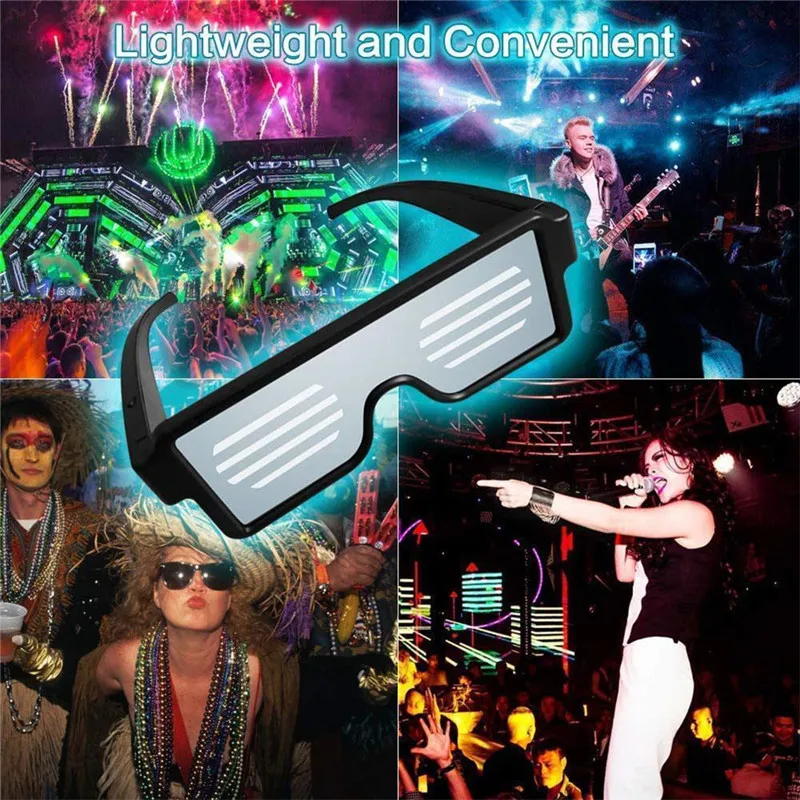 8 Modes Quick Flash USB Led Party USB charge Luminous Glasses Glow Sunglasses Christmas Concert light Toys Christmas decorations