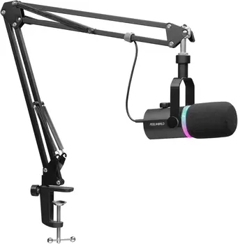 FEELWORLD PM1 Microphone with Real-time Monitoring, OEM Packaging, Easy Volume Control, Ideal for Beginners