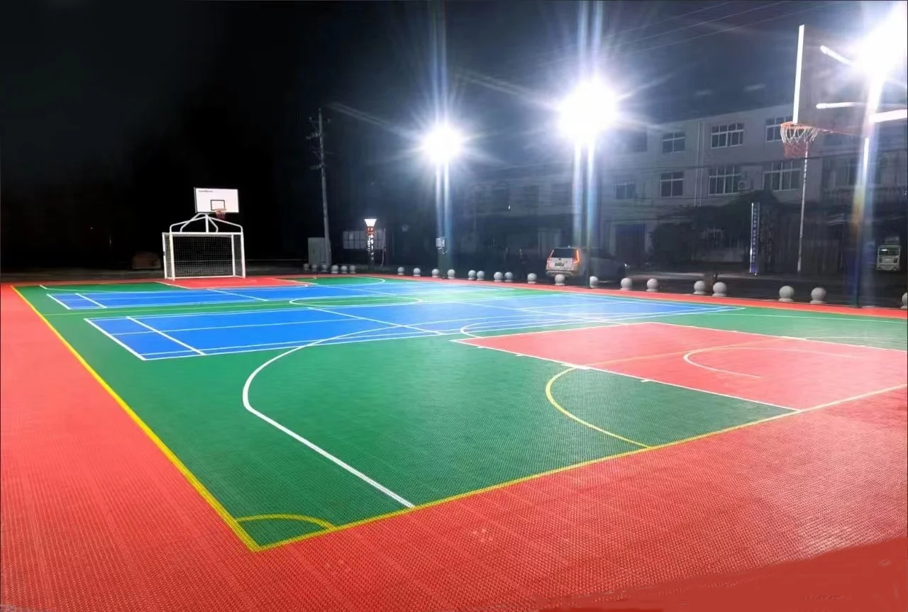 Free Full-Court Line Drawing Service Tennis Volleyball Badminton Basketball Court Floating Floor Interlocking Floor Tile